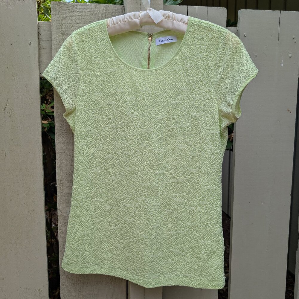 Calvin Klein Lace Overlay Top